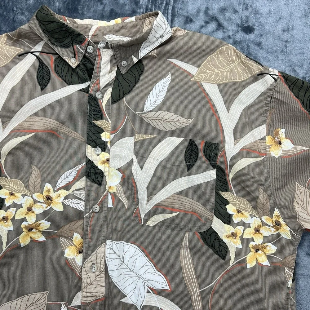 Vintage Ralph Lauren Chaps 90's Hawaiian Button Up Men's XL Floral‎ 100% Cotton